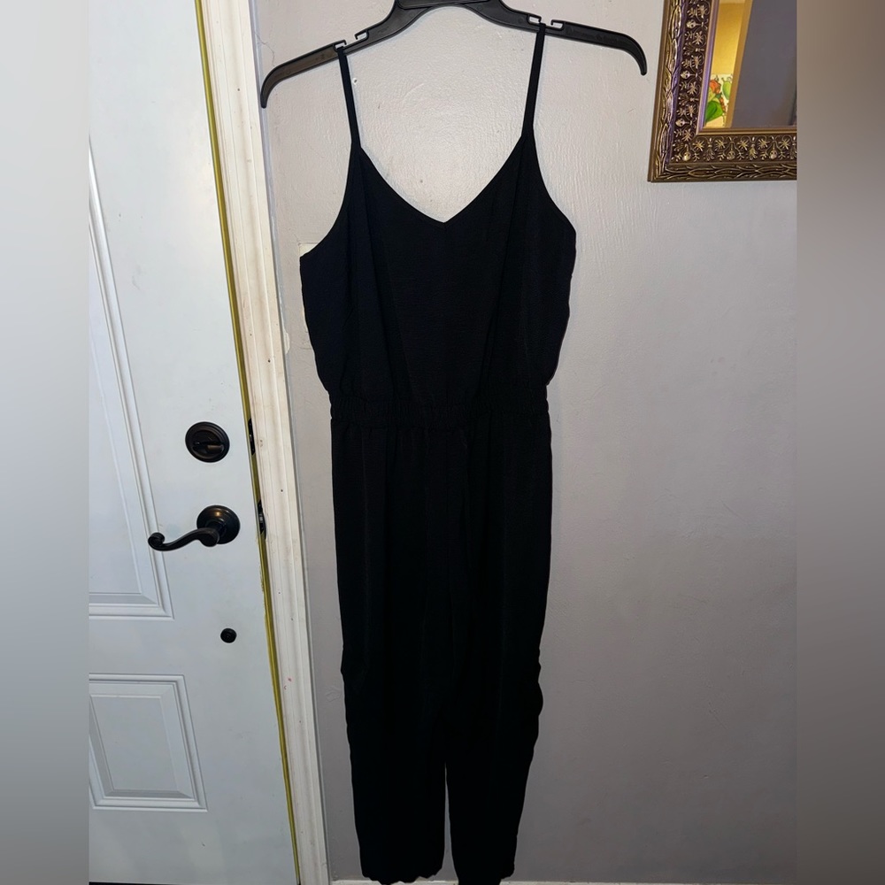 Inspired Hearts black strap cargo jumpsuit